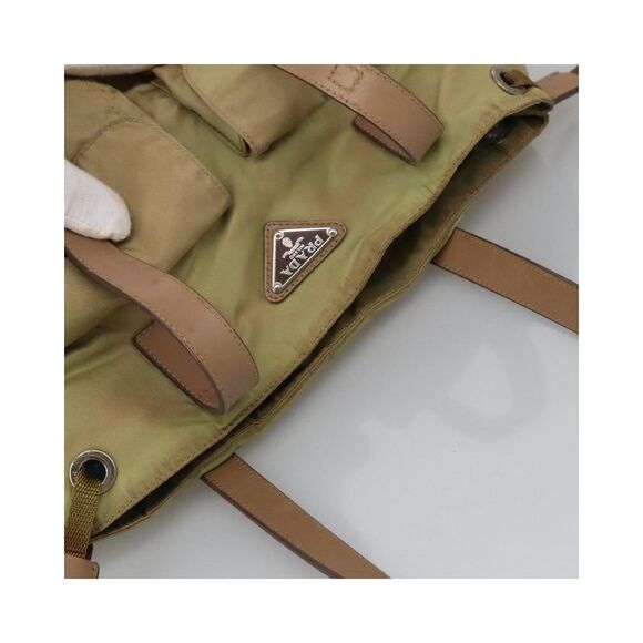 Pre Loved Prada Tessuto Medium ToteShoulder Bag Women Beige Shoulder Bags - Picture 6 of 8